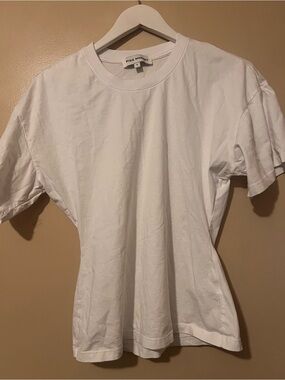 Pixie market cinched structured Classic White Crew Neck Tee cotton small chic co
